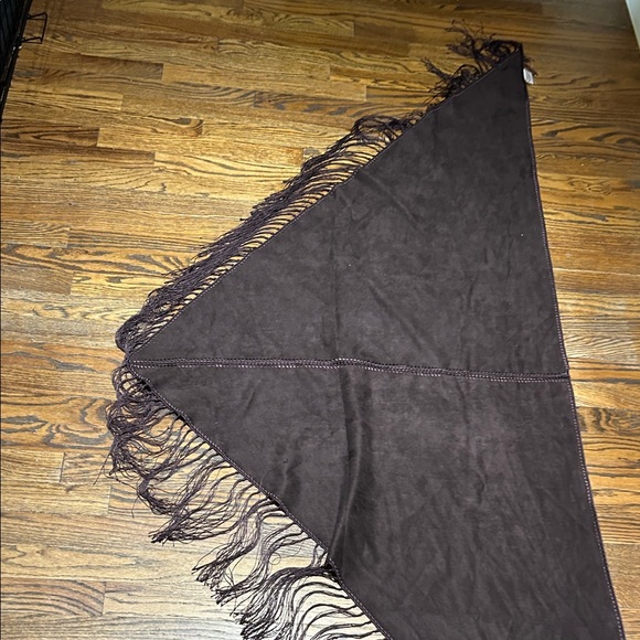Preston & York Dark Brown Fringe Shawl - Picture 7 of 9
